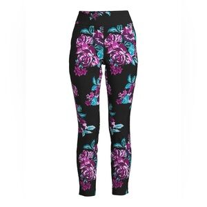 2X5 Floral Black and Purple Women's Pants